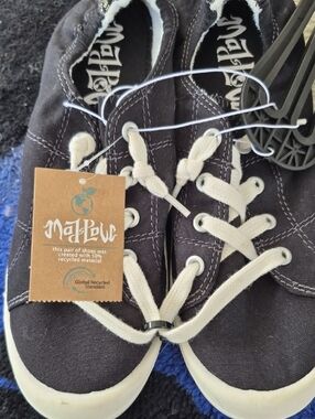 Natural World Kids' Black Canvas Sneakers with Cream Laces